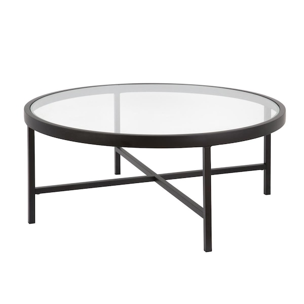 Hudson & Canal Henn Hart Xivil Blackened Bronze Round Coffee Table - 15 x 36 x 36 in. - CT0110