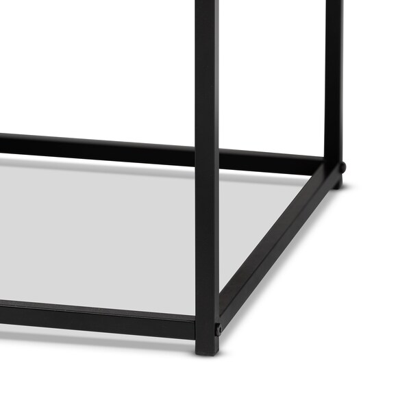 Baxton Studio Roderick Modern and Contemporary Weathered Oak Finished Wood and Black Metal 2Drawer Coffee Table - 213-12490-ZORO