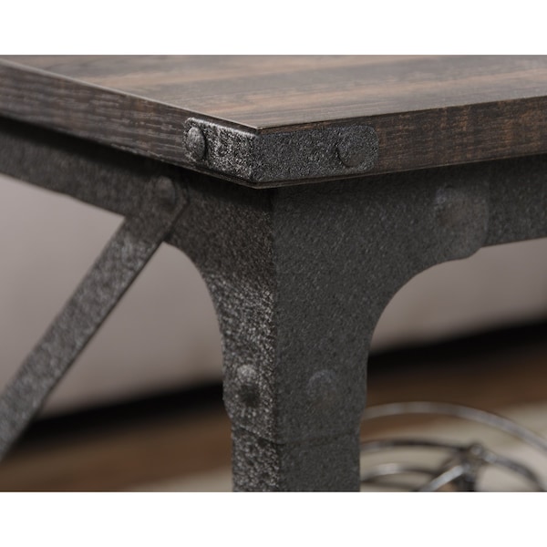 Sauder Steel River Coffee Table 3a , Open shelving for storage and display of your favorite home decor - 423914