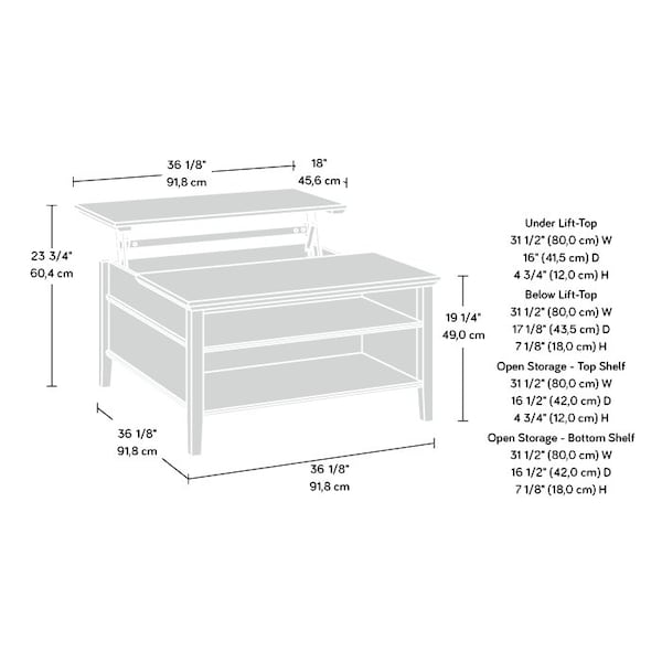 Sauder East Adara Lift Top Coffee Table Co - 430309