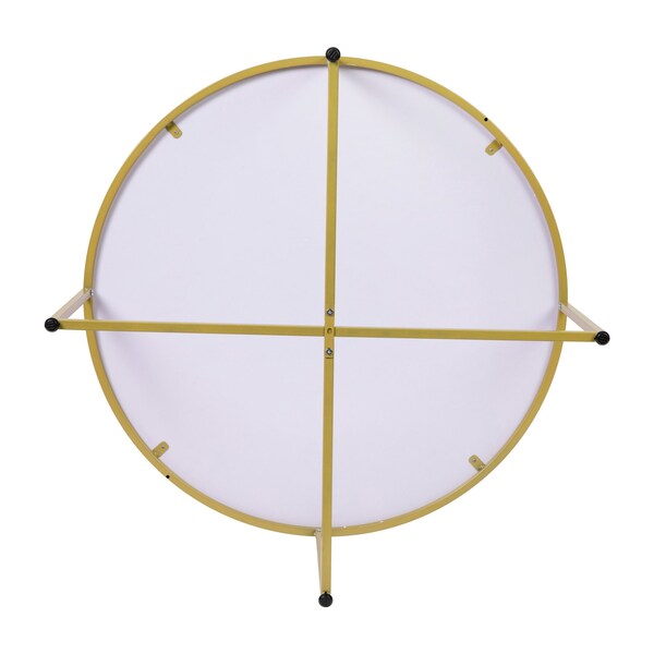 Flash Furniture Hampstead Collection Coffee Table - Modern White Marble Finish Accent Table with Crisscross Brushed Gold Frame - NAN-JH-1787CT-MRBL-GG
