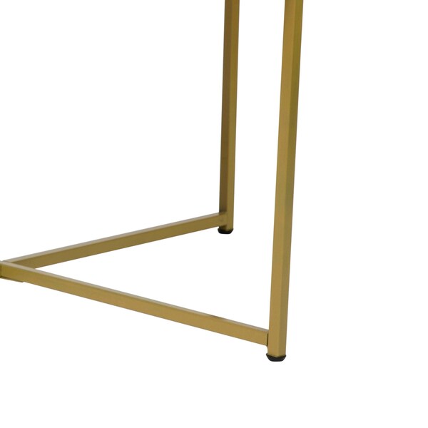 Flash Furniture Hampstead Collection Coffee Table - Modern White Marble Finish Accent Table with Crisscross Brushed Gold Frame - NAN-JH-1787CT-MRBL-GG