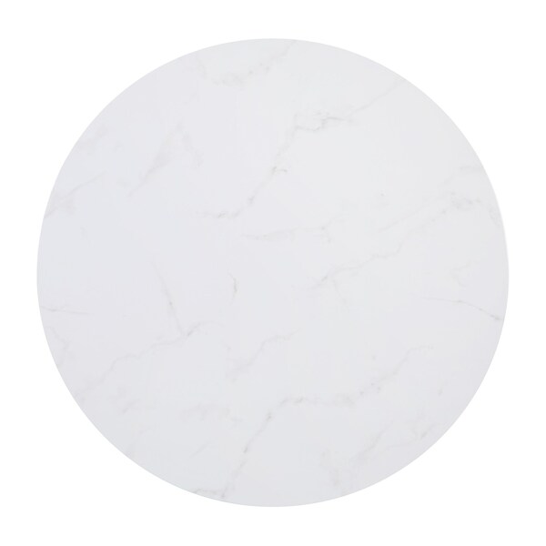 Flash Furniture Hampstead Collection Coffee Table - Modern White Marble Finish Accent Table with Crisscross Brushed Gold Frame - NAN-JH-1787CT-MRBL-GG