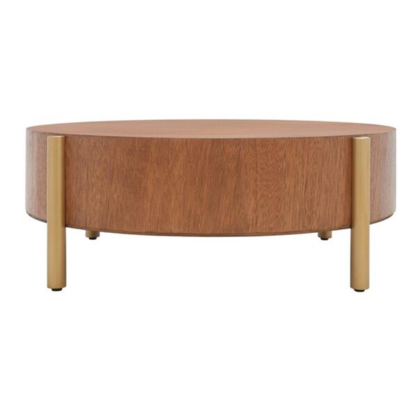 Safavieh Diangela Round Coffee Table Natural & Gold - COF6605A