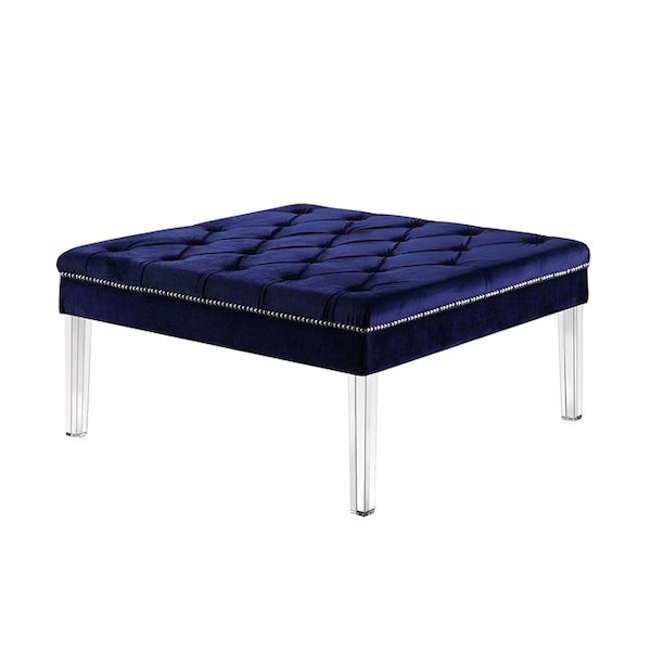 Ore Furniture Ore Furniture HB4729 18 in. Navy Blue Diamond Tufted Coffee Table - HB4729