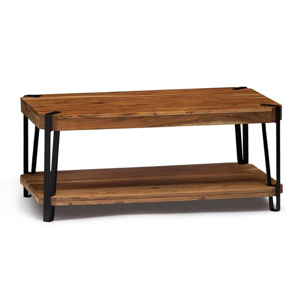 Kd Cama De Bebe Ryegate Natural Live Edge Solid Wood Metal Large Coffee Table Natural - KD3242717