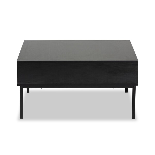 Baxton Studio Haben Modern & Contemporary Two-Tone Oak Brown and Black Finished Wood Coffee Table - 206-12482