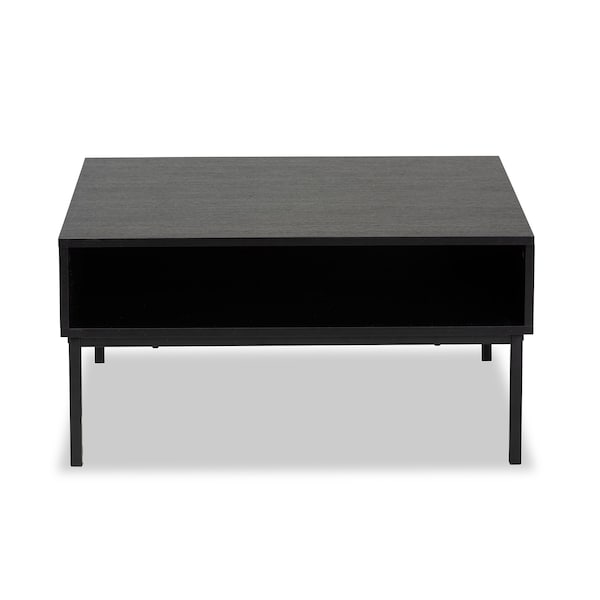 Baxton Studio Haben Modern & Contemporary Two-Tone Oak Brown and Black Finished Wood Coffee Table - 206-12482