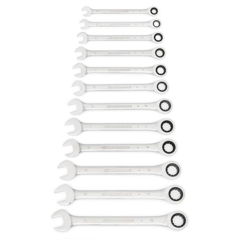 Juego de llaves de trinquete combinadas métricas de 72 dientes GEARWRENCH (12 piezas) - 9412