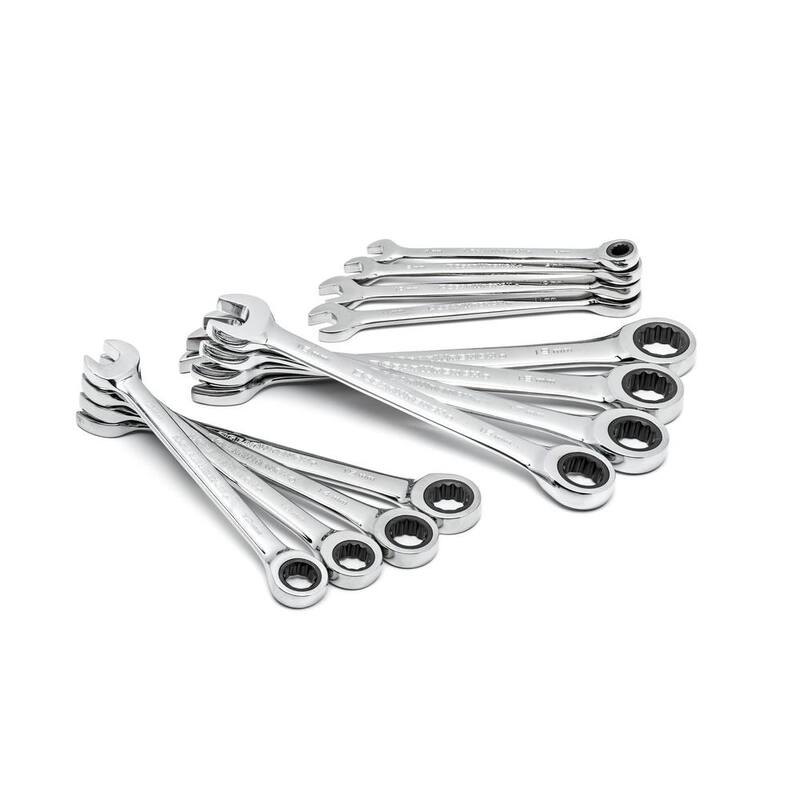 Juego de llaves de trinquete combinadas métricas de 72 dientes GEARWRENCH (12 piezas) - 9412