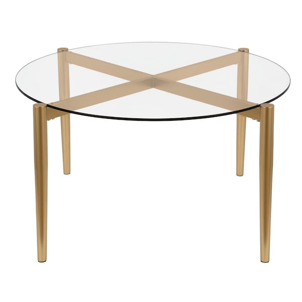 Hudson & Canal Henn Hart Kadmos Brass Round Coffee Table - 18.5 x 36 x 36 in. - CT0061