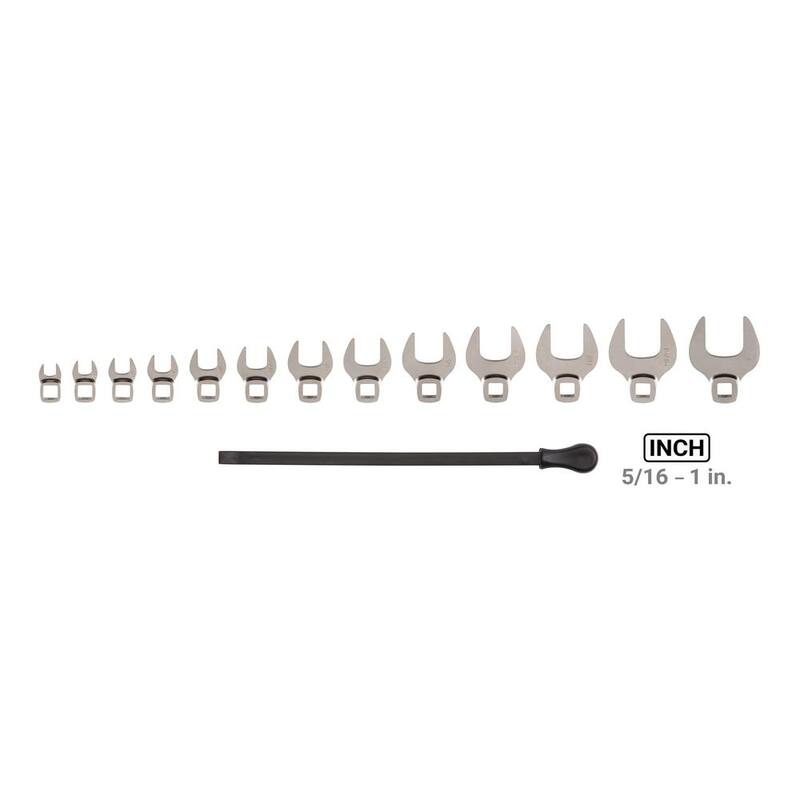 Juego de llaves de vaso abiertas TEKTON de 5/16-1 in. y 3/8 in. con llave (13 piezas) - WCF94102