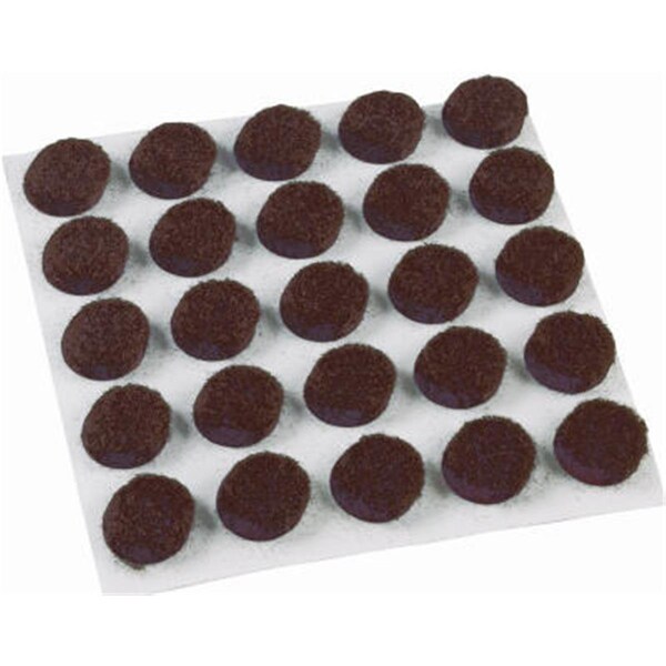 Convenience Concepts 9949 0.37 in. Round Scratch Resistant Surface Gard Felt Pad- Brown, 75PK - HI3843182