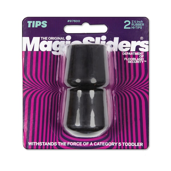 Magic Sliders Magic Sliders Rubber Leg Tip Black Round 1-1/4 in. W 2 pk - 97600