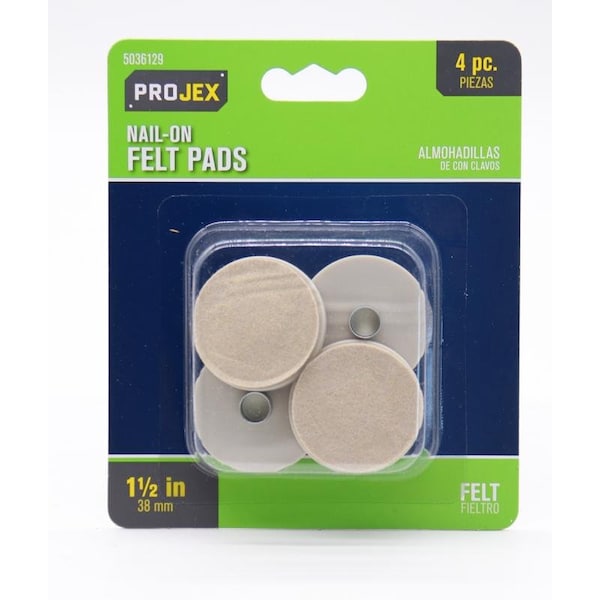 Projex Projex Felt Protective Pad Brown Round 7/8 in. W X 1-1/2 in. L 4 pk - P0009