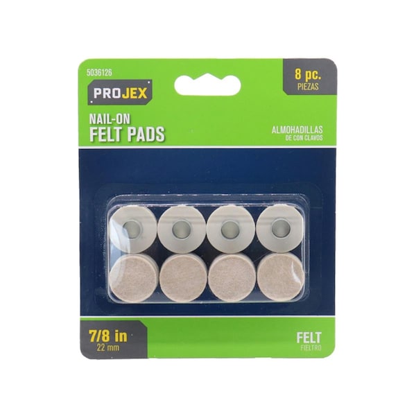 Kd Gabinetes 0.87 in. Felt Protective Self Adhesive Pad, Brown, 8PK - KD3304990