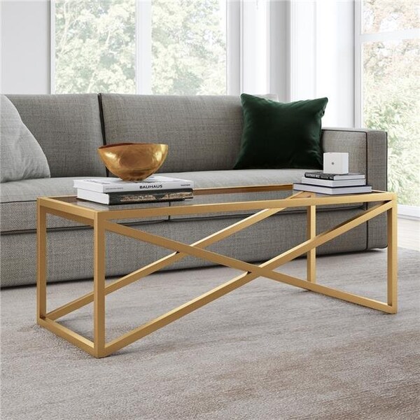 Henn & Hart Henn & Hart CT0245 Calix Brass Finish Coffee Table - CT0245