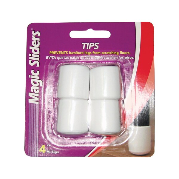 Magic Sliders Magic Sliders Vinyl Leg Tip White Round 1 in. W 4 pk - 94499