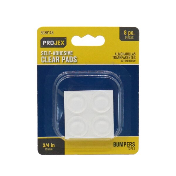 Kd Gabinetes 0.75 in. Vinyl Self Adhesive Protective Pad, Clear, 8PK - KD3307249