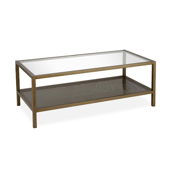 Hudson & Canal Henn Hart Rigan Brass Coffee Table - 17 x 20 x 45 in. - CT0174