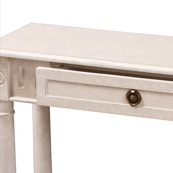 Baxton Studio Ariella Country Cottage Farmhouse Whitewashed 1-Drawer Console Table - 147-8188