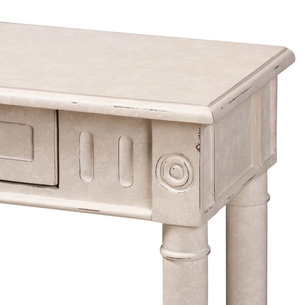 Baxton Studio Ariella Country Cottage Farmhouse Whitewashed 1-Drawer Console Table - 147-8188