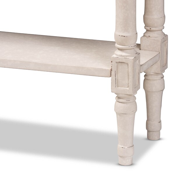 Baxton Studio Ariella Country Cottage Farmhouse Whitewashed 1-Drawer Console Table - 147-8188