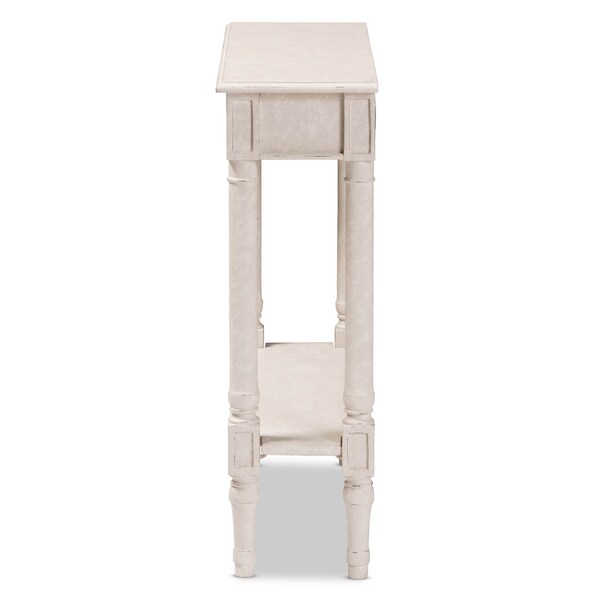 Baxton Studio Ariella Country Cottage Farmhouse Whitewashed 1-Drawer Console Table - 147-8188
