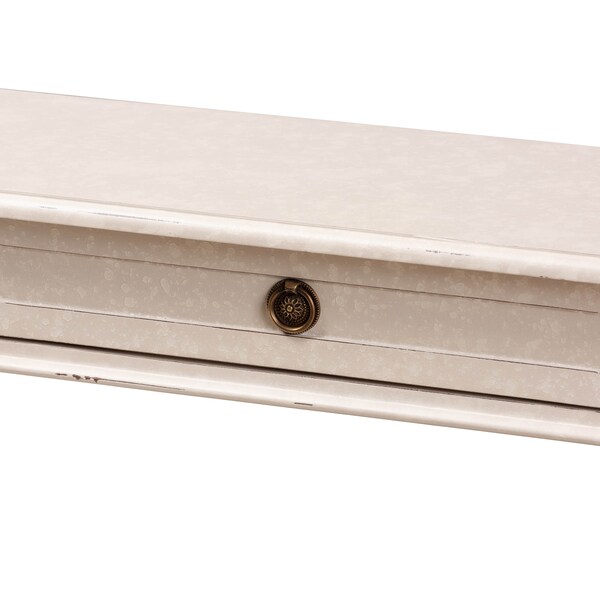 Baxton Studio Ariella Country Cottage Farmhouse Whitewashed 1-Drawer Console Table - 147-8188