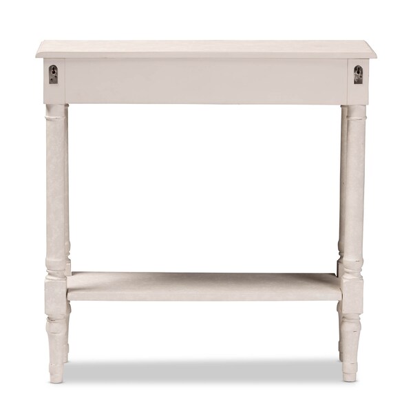 Baxton Studio Ariella Country Cottage Farmhouse Whitewashed 1-Drawer Console Table - 147-8188