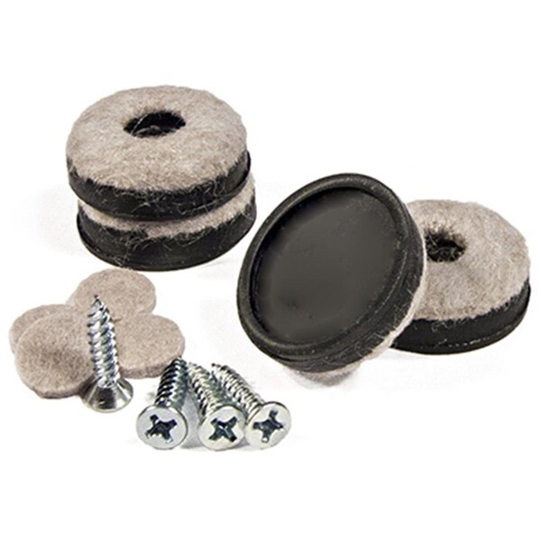 Convenience Concepts 1 in. TruGuard Round Heavy Duty Furniture Glides with Felt Bottom, 4PK - HI2668674