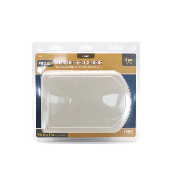 Kd Gabinetes 1 in. Dia. x 5.75 in. Adhesive Plastic Chair Glide, White, 4PK - KD3304987