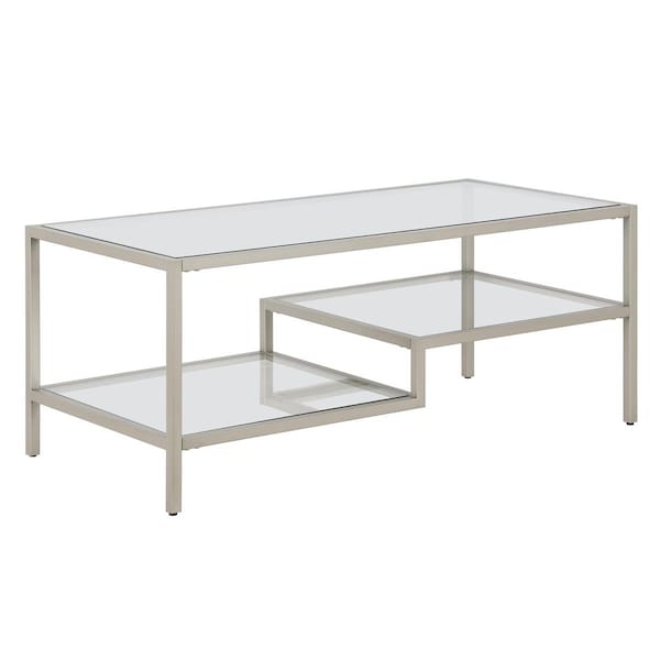 Hudson & Canal Henn Hart Lovett Satin Nickel Coffee Table - CT0847
