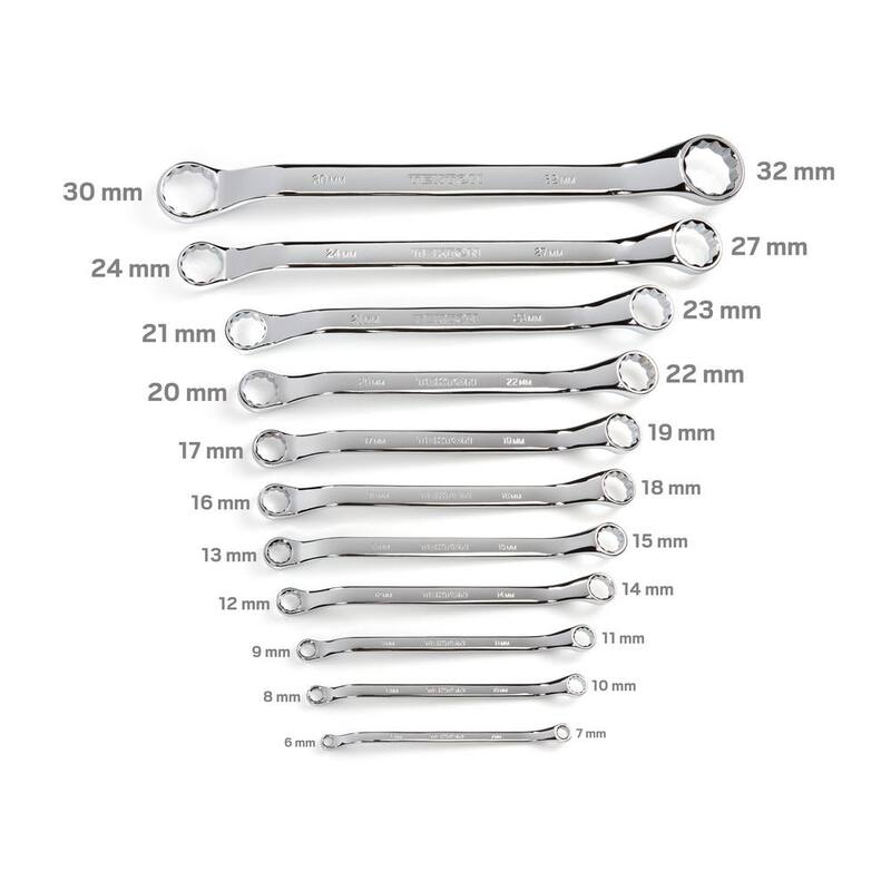 Juego de llaves de extremo de caja offset de 45 grados TEKTON, 11 piezas (6-32 mm) - Estuche - WBE24511