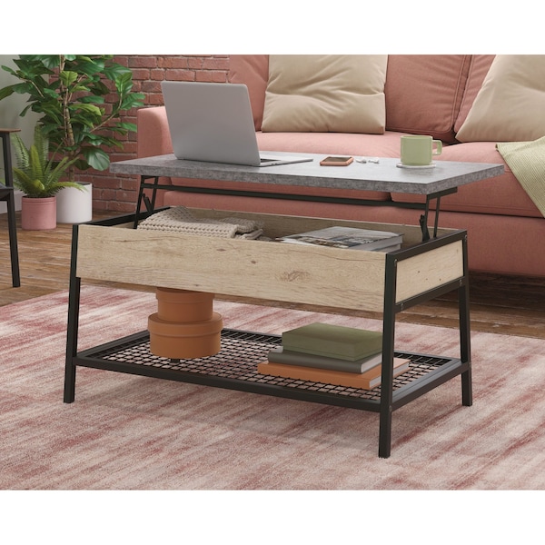Sauder Market Commons Lift Top Coffee Table 3a , Top lifts up and forward to create versatile work surface - 431299