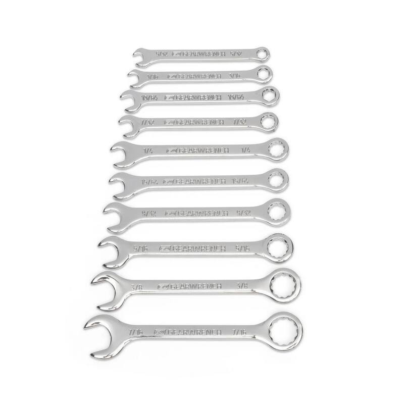 Juego de llaves combinadas GEARWRENCH SAE Midget con estuche (10 piezas) - 86560