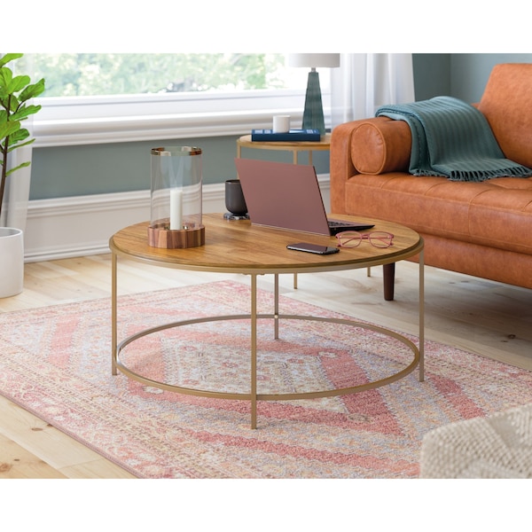 Sauder Int Lux Coffee Table Rd Sindoori Mango , Finished on all sides for versatile placement in your home - 428214