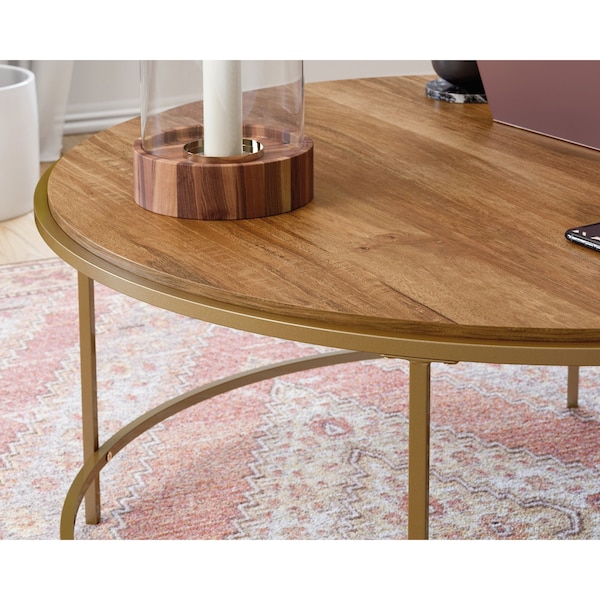 Sauder Int Lux Coffee Table Rd Sindoori Mango , Finished on all sides for versatile placement in your home - 428214