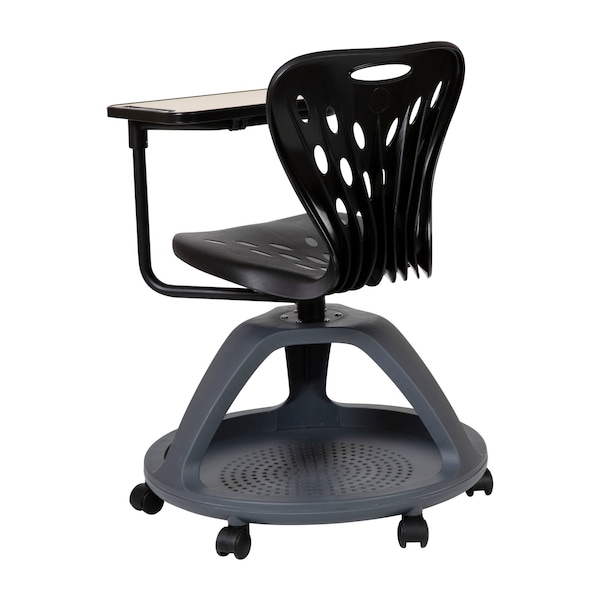 Flash Furniture Black Mobile Desk Chair - 360 Degree Tablet Rotation - YU-YCX-019-BK-GG