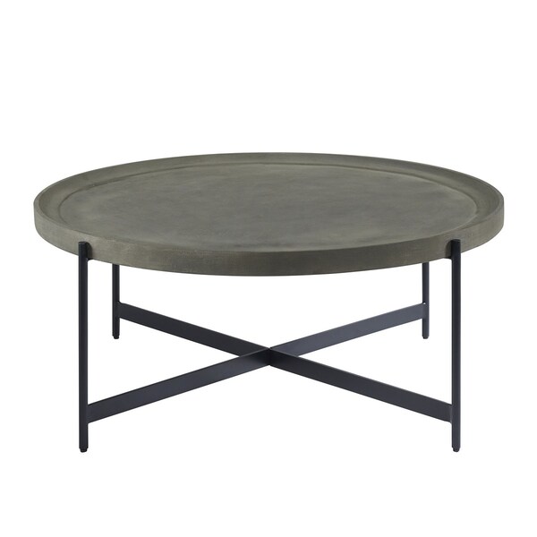 Alaterre Furniture Brookline 3-Piece Living Room Set with 42" Round Coffee Table and Two 20" End Tables - AWBL181842CC