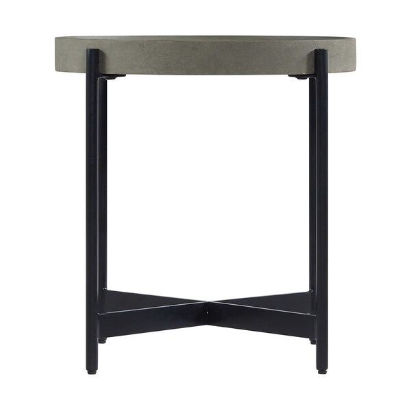 Alaterre Furniture Brookline 3-Piece Living Room Set with 42" Round Coffee Table and Two 20" End Tables - AWBL181842CC