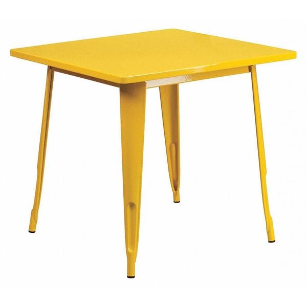 Flash Furniture Yellow Metal Table, 31.5SQ - ET-CT002-1-YL-GG