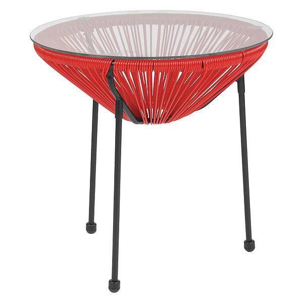 Flash Furniture Bungee Glass Table, Valencia, Red - TLH-094T-RED-GG