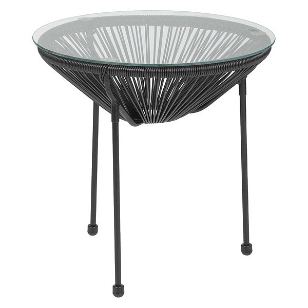 Flash Furniture Bungee Glass Table, Valencia, Black - TLH-094T-BLACK-GG