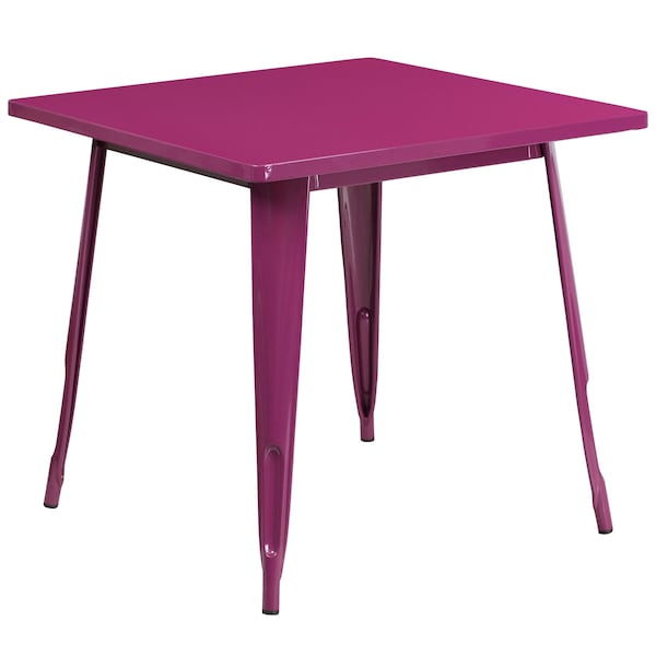 Flash Furniture Purple Metal Table, 31.5SQ - ET-CT002-1-PUR-GG