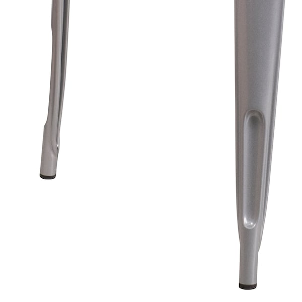 Flash Furniture Silver Metal Table, 31.5SQ - ET-CT002-1-SIL-GG