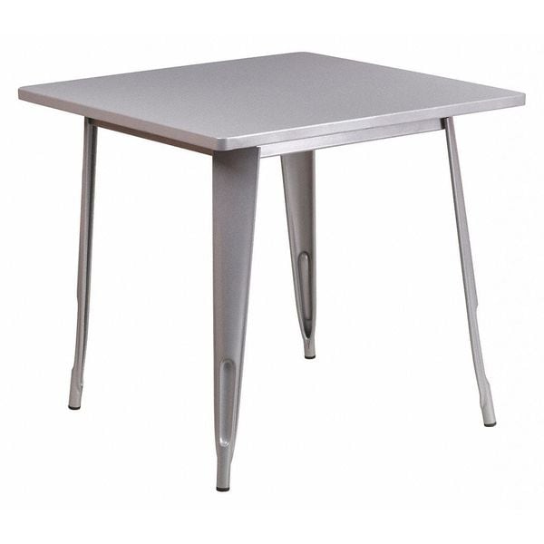 Flash Furniture Silver Metal Table, 31.5SQ - ET-CT002-1-SIL-GG