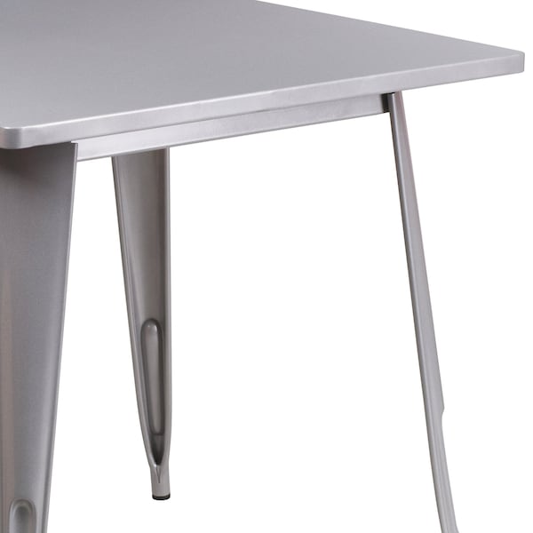 Flash Furniture Silver Metal Table, 31.5SQ - ET-CT002-1-SIL-GG