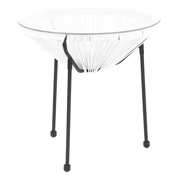 Flash Furniture Bungee Glass Table, Valencia, White - TLH-094T-WHITE-GG