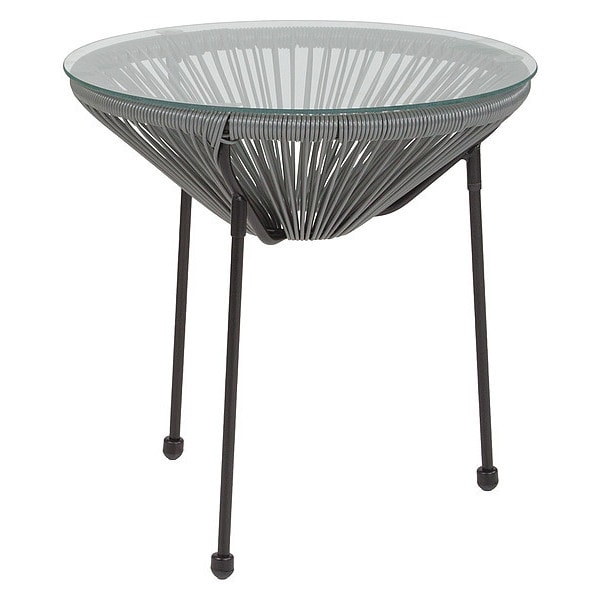 Flash Furniture Bungee Glass Table, Valencia, Grey - TLH-094T-GREY-GG
